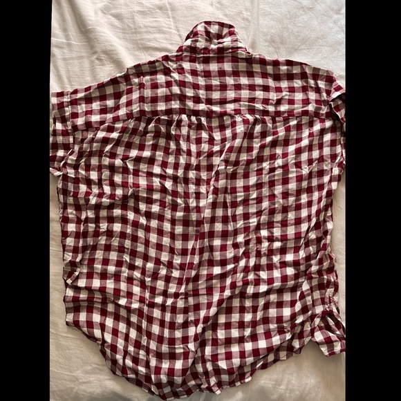 Madewell Red Gingham Short Sleeve Button Up - Picture 3 of 3